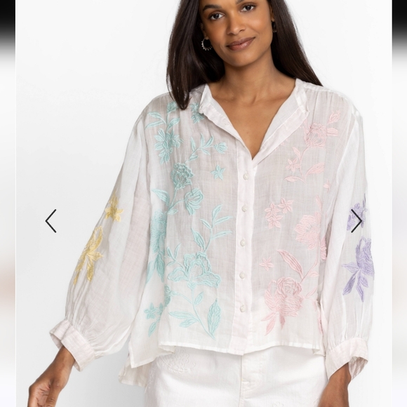 Johnny Was Hazel Shirred Yoke Blouse - Picture 1 of 2